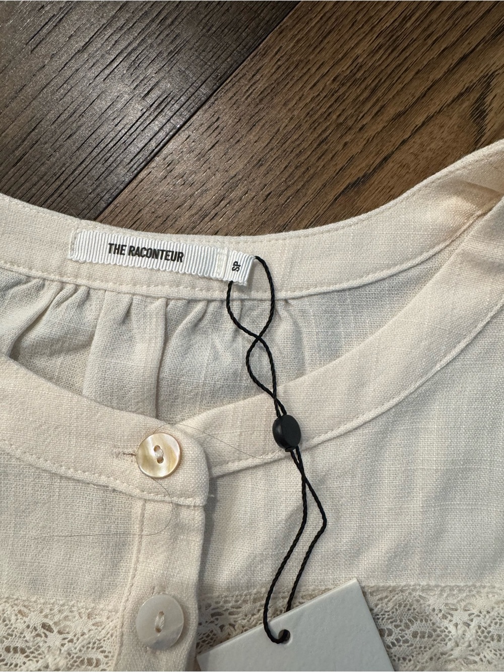Cream Ruffle-Trim Button Front Blouse - Picture 2 of 2